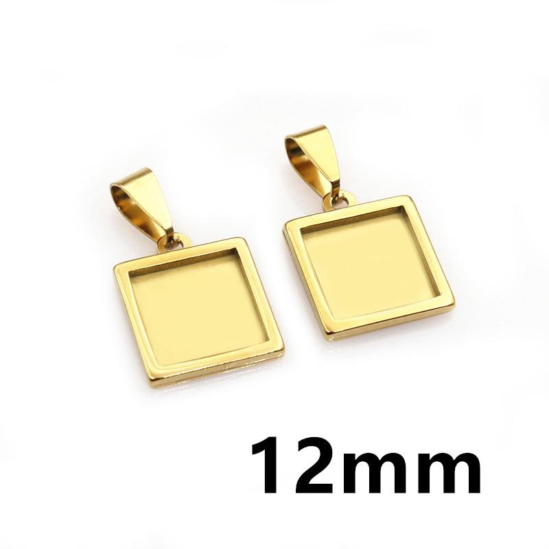 5pcs Stainless Steel 10x25mm 10x50mm Inner Size Rectangle Square Pendant Cabochon Blank Base Setting Tray for DIY Jewelry Making