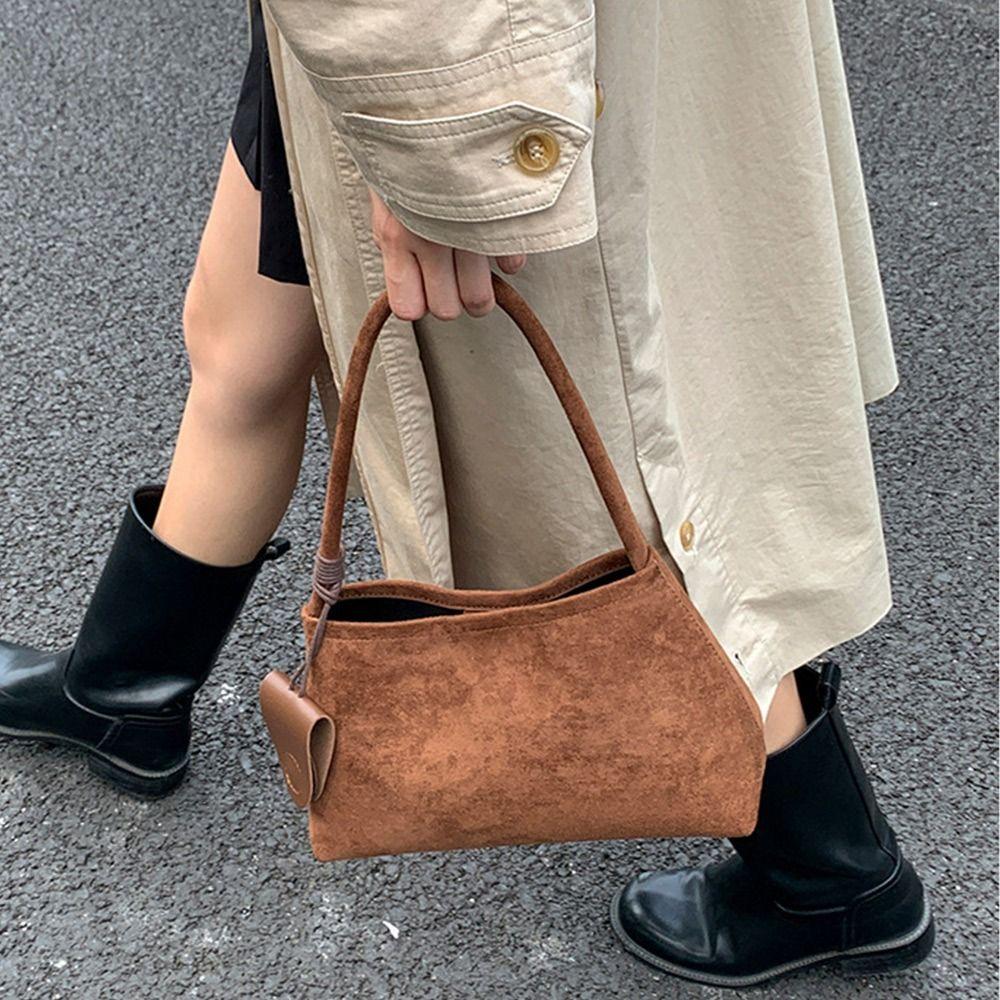 Trendy Multicolor Shoulder Bag PU Frosted Underarm Bag Comfortable Handle Large Capacity Tote Bag Commutting