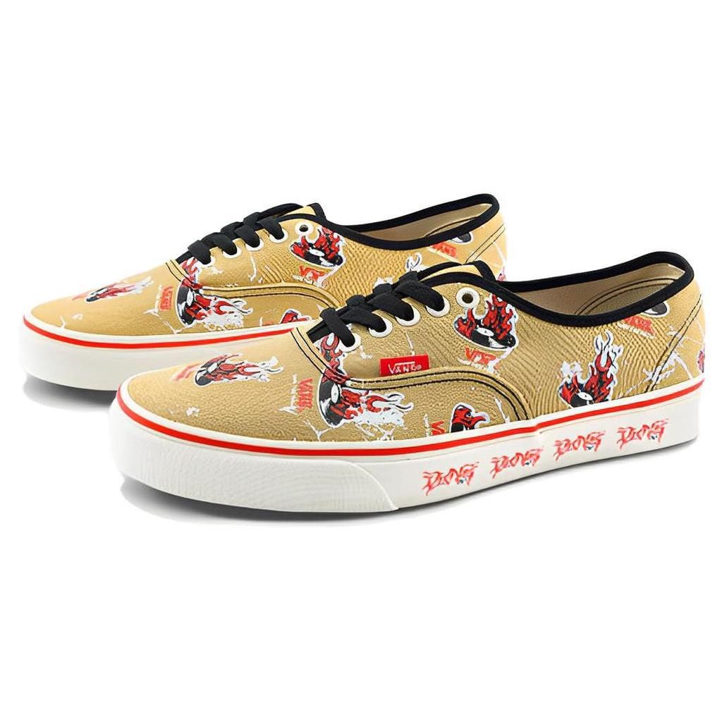 Vans Nuttsh X  Authentic Series Fashion Comfortable Retro Low-Top Canvas Shoes Unisex Sneakers Brown Red VN0A5KS9CCL