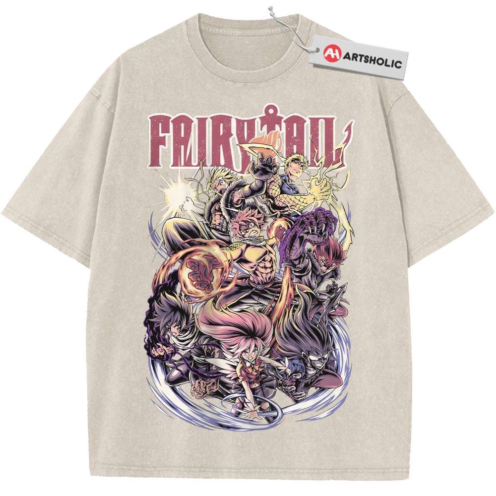

Anime FAIRY TAIL Natsu Lucy Happy Gray Printed T Shirt Unisex Unisexga Washed Cotton Tshirts Casual Vintage Tshirt Harajuku Unisex Tops S