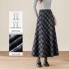 Women's Retro Plaid Wool A-Line Skirt