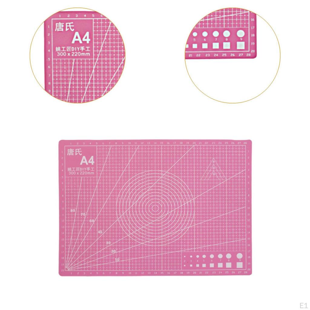 Cutting Pad Double Sided Gridded Table Protector PVC Material Clear Measurement Lines