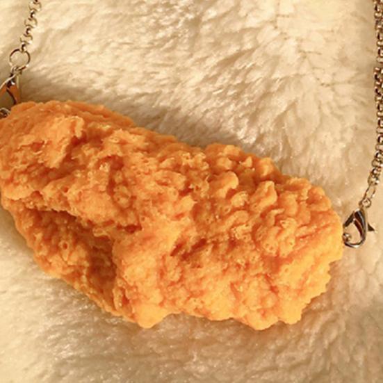 Kuřecí přívěsek kreativní dekorace vzhled žlutý vtipný ručně vyrobený simulace jídla kuřecí stehno odpovídající oblečení