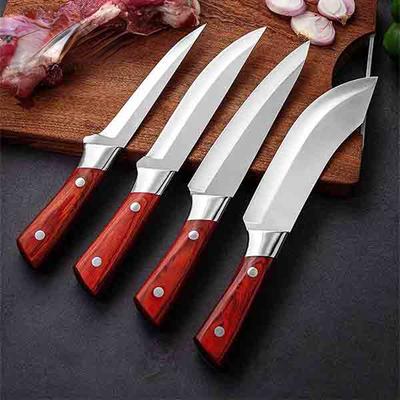 4pcs Chef Knives Sets Stainless Steel Slaughter House Boning Knife Butcher Knife Sharp Slicing Knife