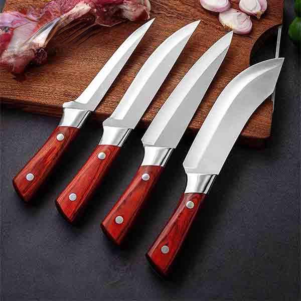 4 szt. Zestawy noży szefa kuchni Rzeźnia ze stali nierdzewnej Nóż do odkostniania Nóż rzeźniczy Ostry nóż do krojenia