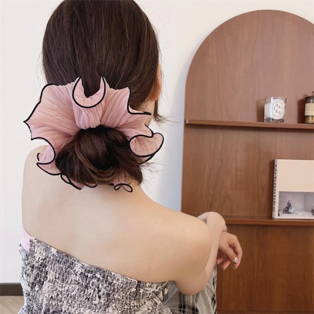 Korean Style Exaggerated Hair Band Ponytail Holder Large Intestine Chiffon Hair Scrunchies  Girls