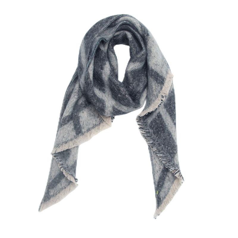 Diagonal Scarf Fashion Women Shawl Yarn Rhombus Shawl Circle Keep Warm
