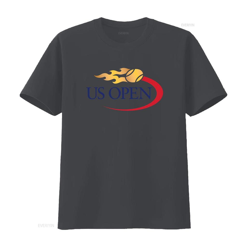 US Open Tennis Grand Slam Logo Mens White T Shirt Flame Design Sizes S to 5XL vintage Washed homme Unisex Stretched Soft