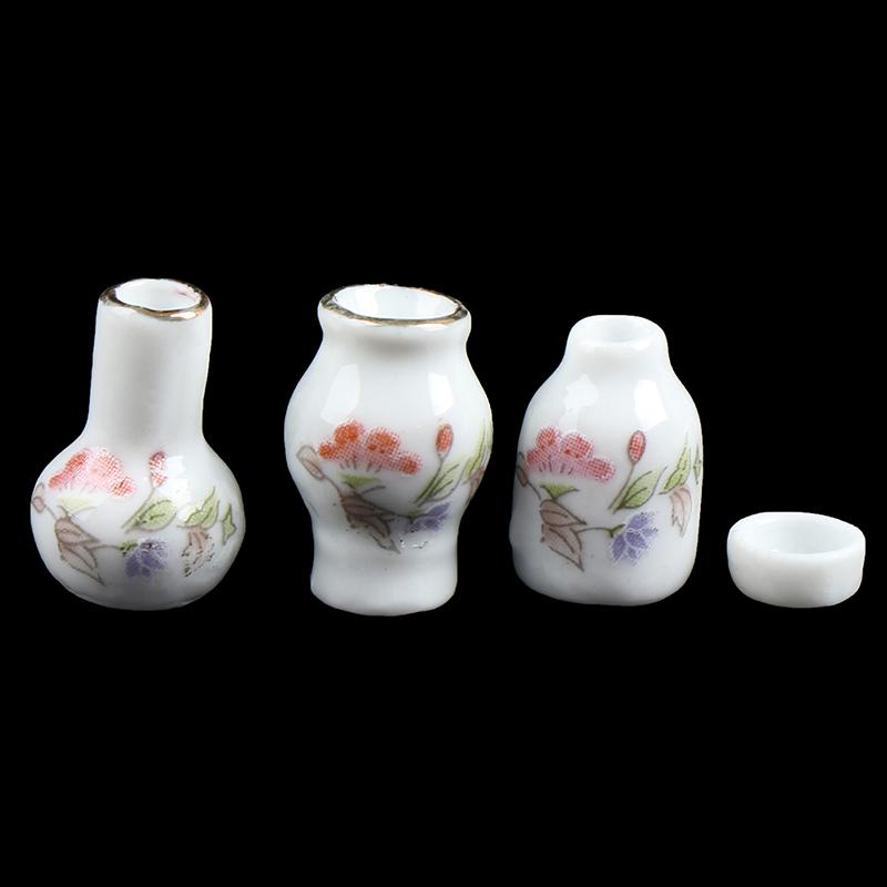 Ceramic 1: 12 Dollhouse Miniature Toy Porcelain Decoration Vase Pot Accessories Decor Doll House Miniatures Decor Accessories