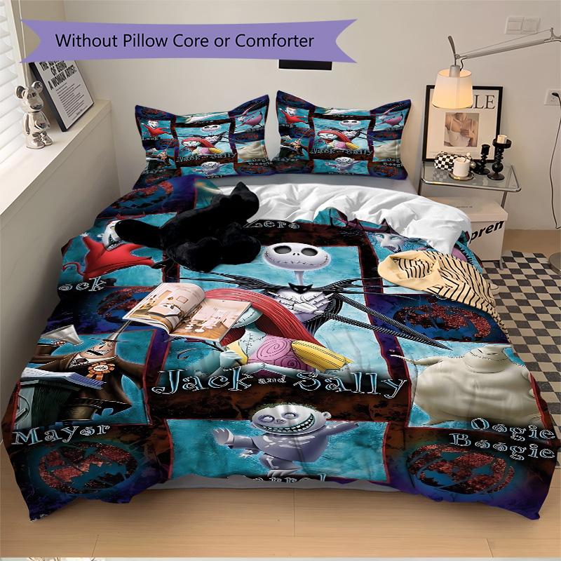 Nightmare Before Christmas Characters Print 3Pcs Bedding Setduvet Cover With 2 Bedropillowcase Home Birthday Gift