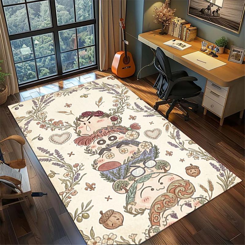 Crayon Shin-chan Large Bedroom Rug Non Slip Washable Area Carpet Gamer Room Decor