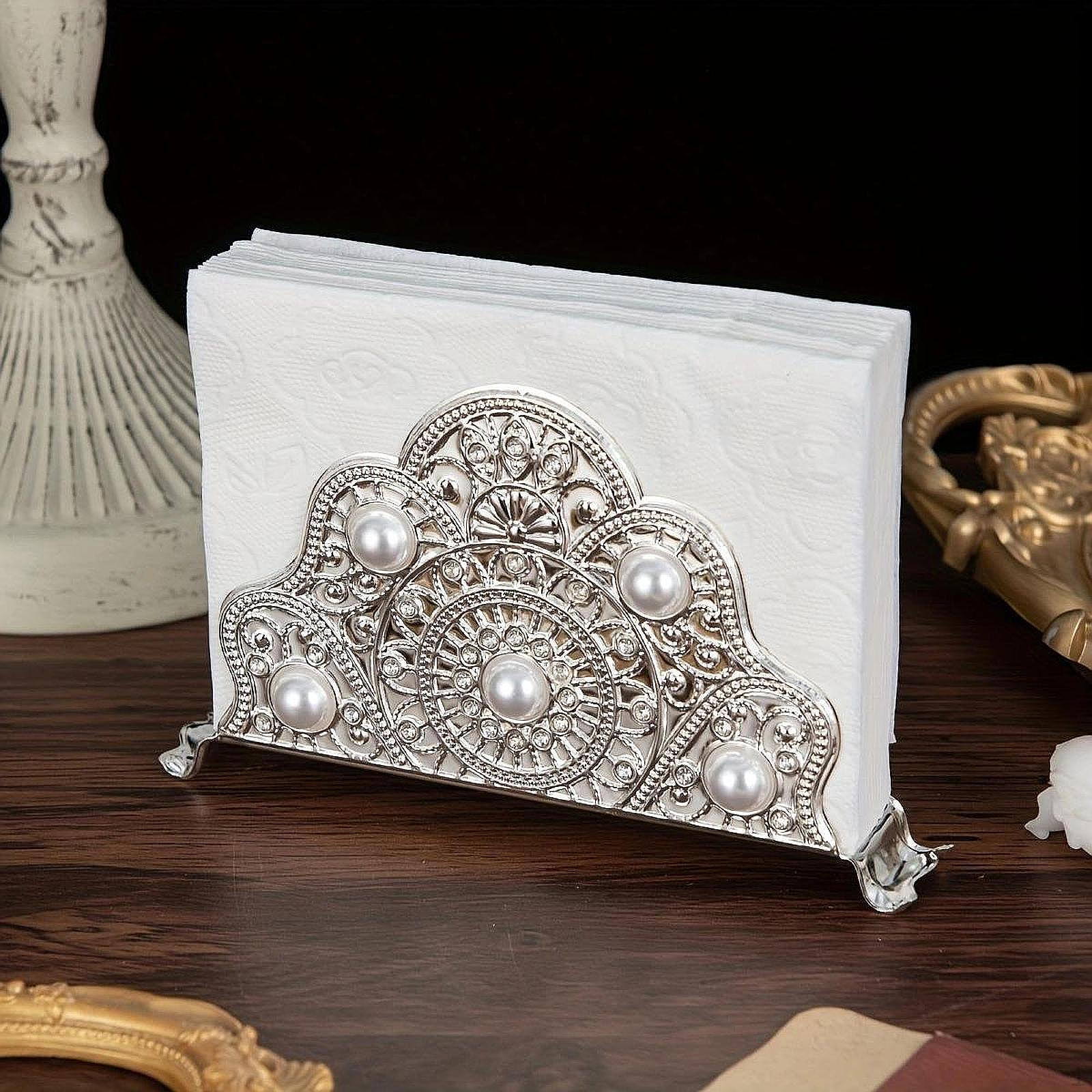 

Napkin Holder for Table Rack,Creative,Tissue Dispenser,Vertical Tissue Bar Cafe срібний