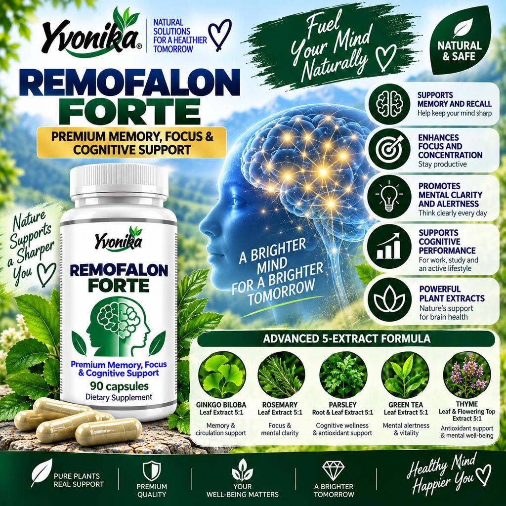 Yvonika Remofalon Forte – Premium Memory, Focus & Cognitive Support, 90 Capsules