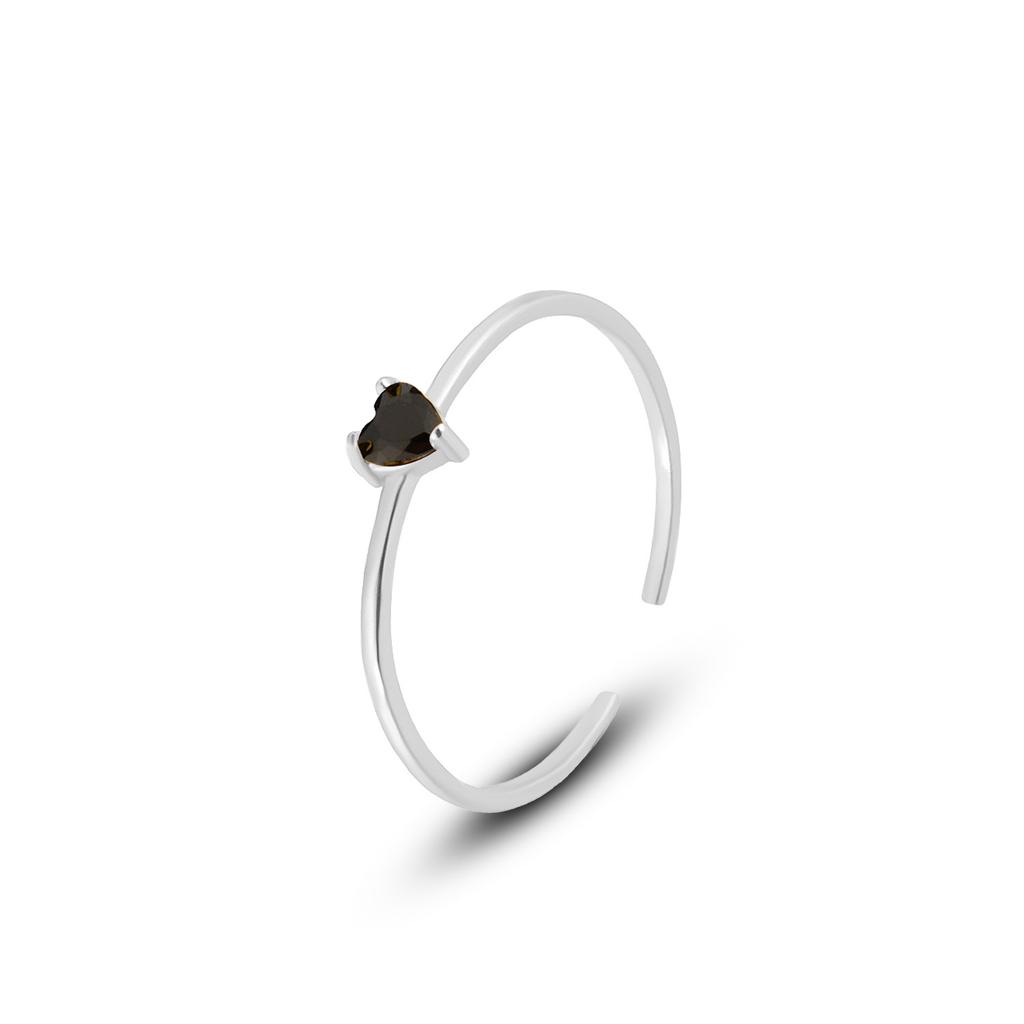 925 Sterling Silver Simple Colored Zirconia Heart Rings For Women Cassic Wedding Statement Fine Jewelry Gift