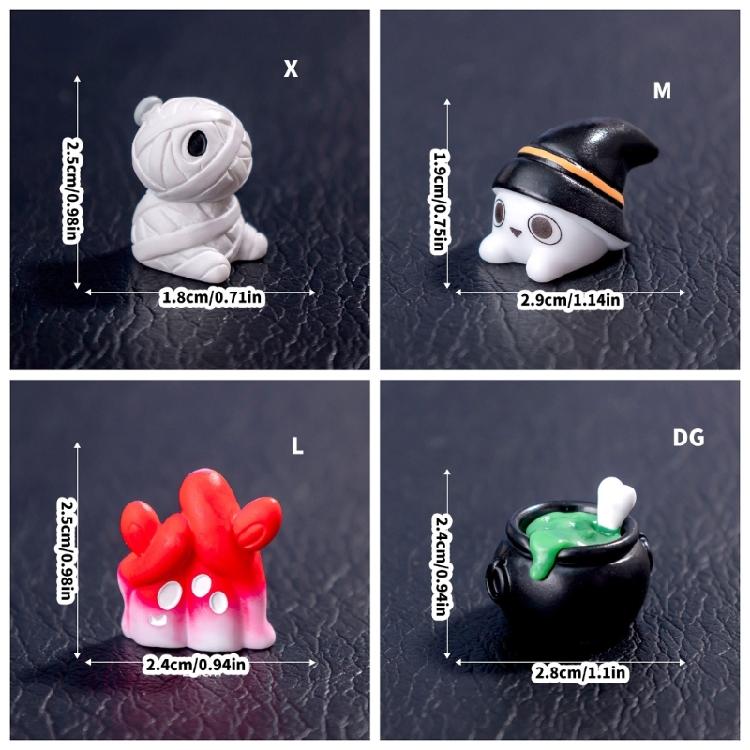 Seasonal Halloween Pumpkin Ghostly Bat Elf Miniature Figurines Resins Statues Ornament for Festival Home Office Accent