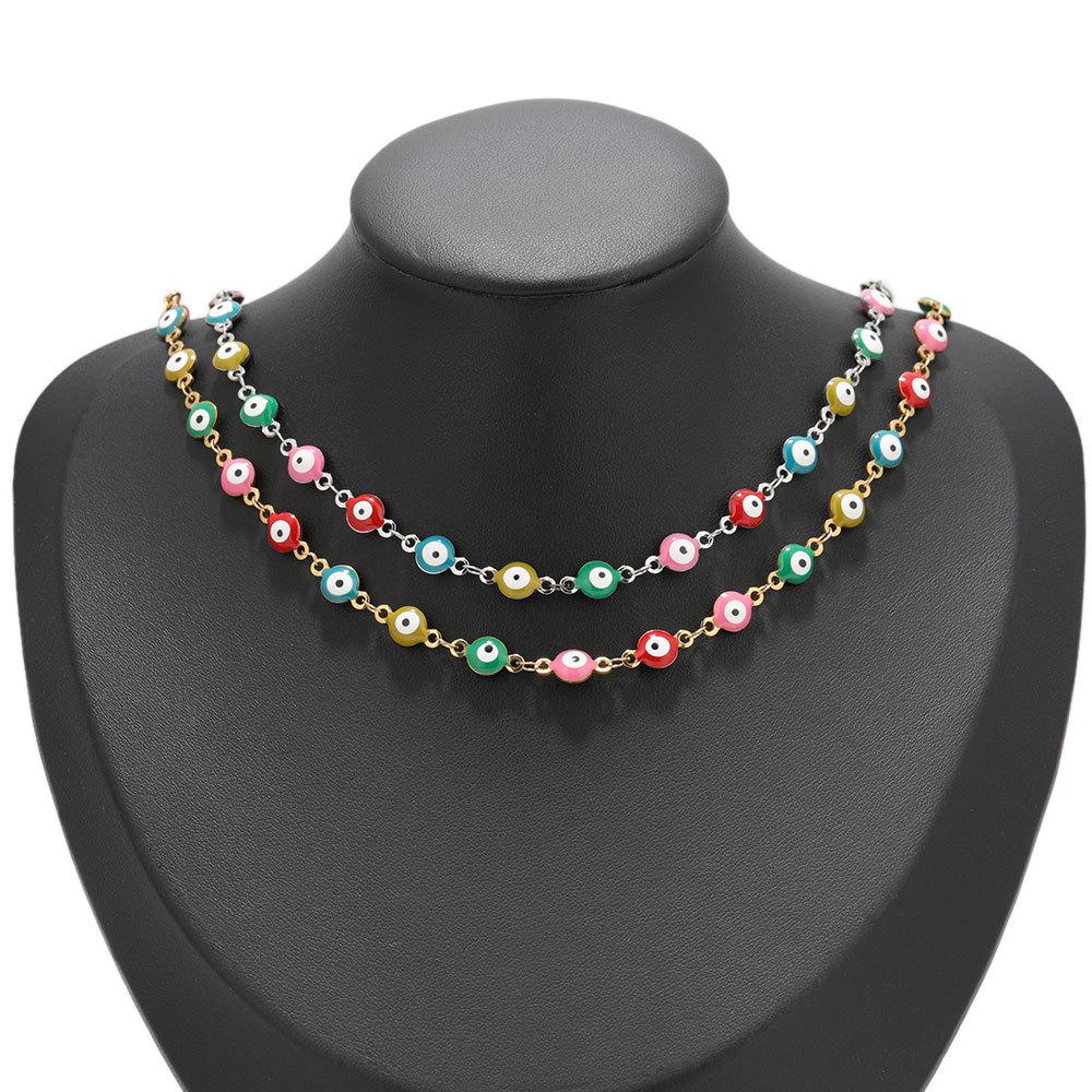 Colorful Stainless Steel Evil Eye Chain for DIY Jewelry: Bracelets & Necklaces