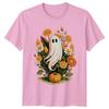 Ghost Pumpkin Halloween Fall Flowers Unisexs TShirt Unisexs Tee