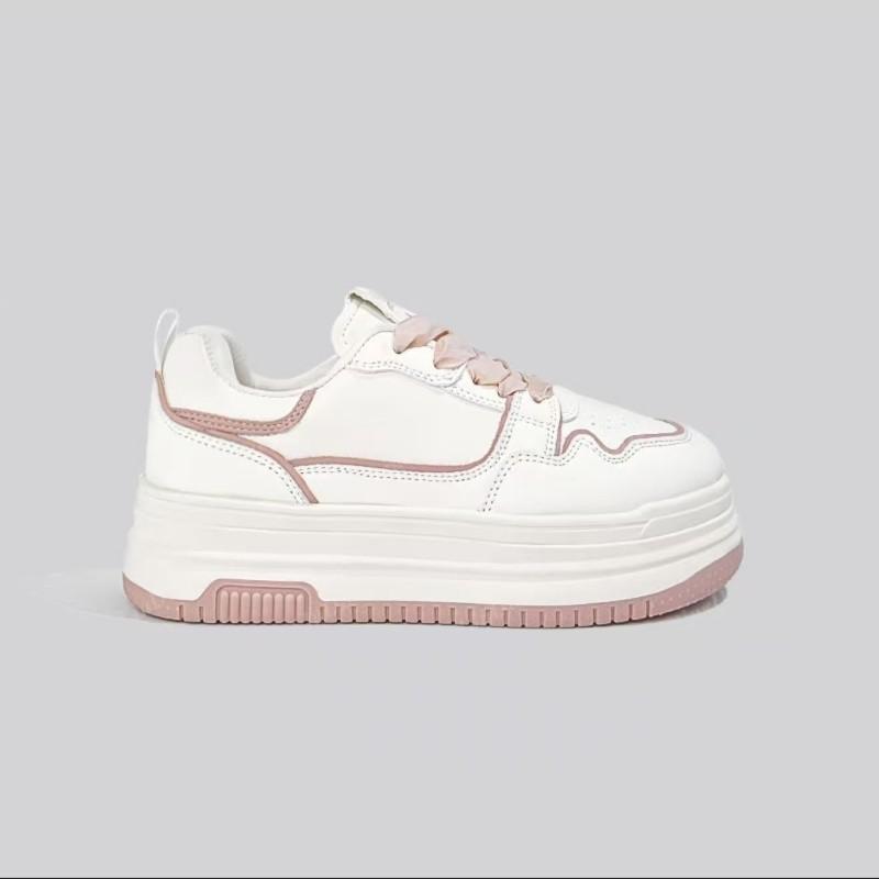High value pink little white shoes women's 2025 spring and summer new thick baseplate shoes Korean version campus versatile breathable casual women's