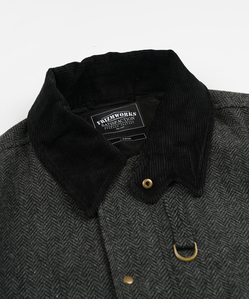 FRIZMWORKS Herringbone Wool Hunting Jacket _ Gray Black