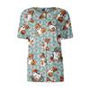 Women's Short Sleeved Patterned Pockets, Work Print Stand Up Collar, Single Breasted Protective Clothing, Cardigan Jacket, Top