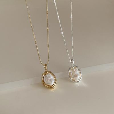 Collier de perles en métal irrégulier de style froid pour femme, personnalité rétro de niche, tempérament polyvalent, collier, chaîne de clavicule