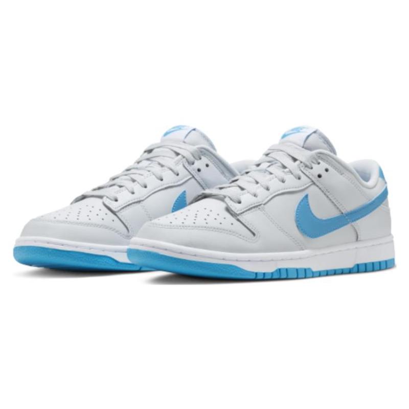 Nike Dunk Low Retro Pure Platinum Blue Lightning Skate Shoes Sneakers