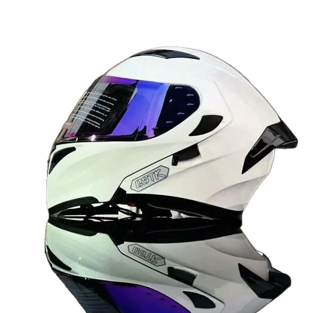 QSTK Large Head Circumference Motorcycle Helmet with Bluetooth Slot, Dual Visors, New Model Flip-Up Helmet
