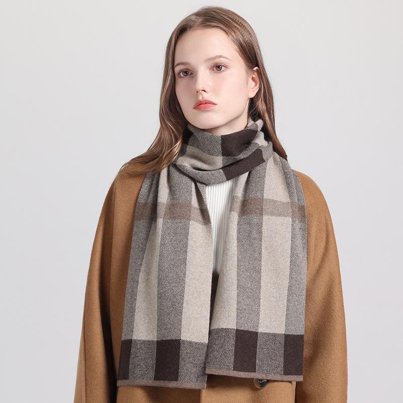 

2025 new cashmere scarf women s small wide plaid versatile shawl fashion autumn and winter warm scarf can be