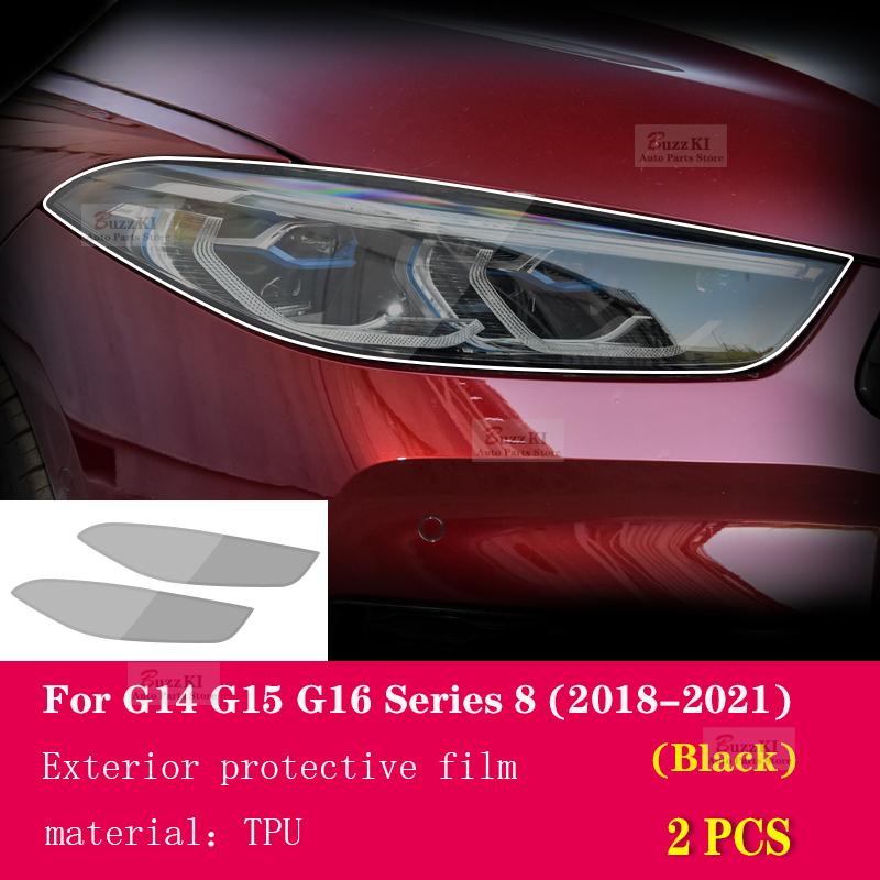 For BMW G14 G15 Series 8 2018- Anti-scratch Headlight Protection Rhino Skin Sticker Front Light Film Accessories Protector