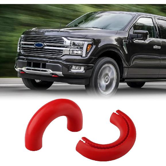 Tow Hooks Covers for Ford F150 2004-2025 Bronco Base/Big Bend/Outer Banks 2021-2025 Compatible with Toyota Tundra Accessories 2017-2021 (Red)