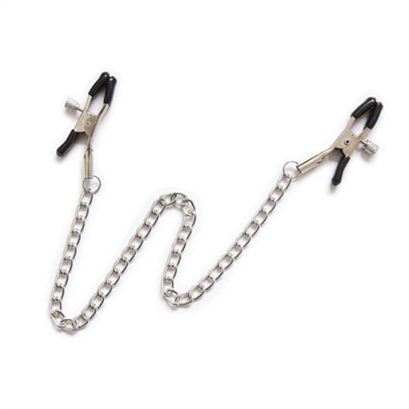Nipple Clamp With Metal Chain Adjustable Clitoris Clip Bondage Restraints Breast Labia Clip Stimulation Sex Toy For Woman