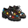 Yayoi Kusama X Beaubourg Lace Up Chunky Heel Mid Low Heel Shoes Women's Brown 1AB9MP