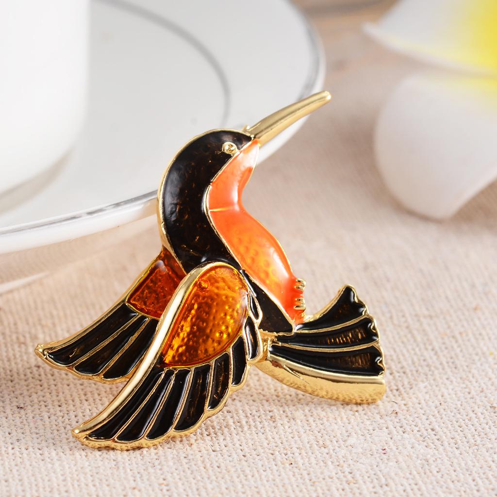 Fashionable Colored Glaze Bird Brooch Cute Alloy Corsage Clothes Ornament Festival Birthday Gift