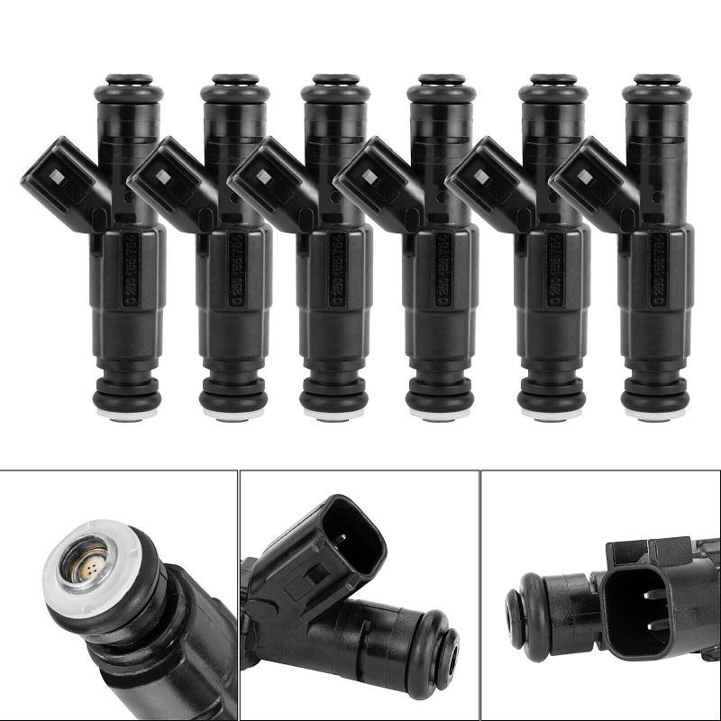6Pcs Fuel Injectors 0280155784 4-Hole For Jeep Cherokee Wrangler 4.0L 1999 2000 2001 2002 2003 2004