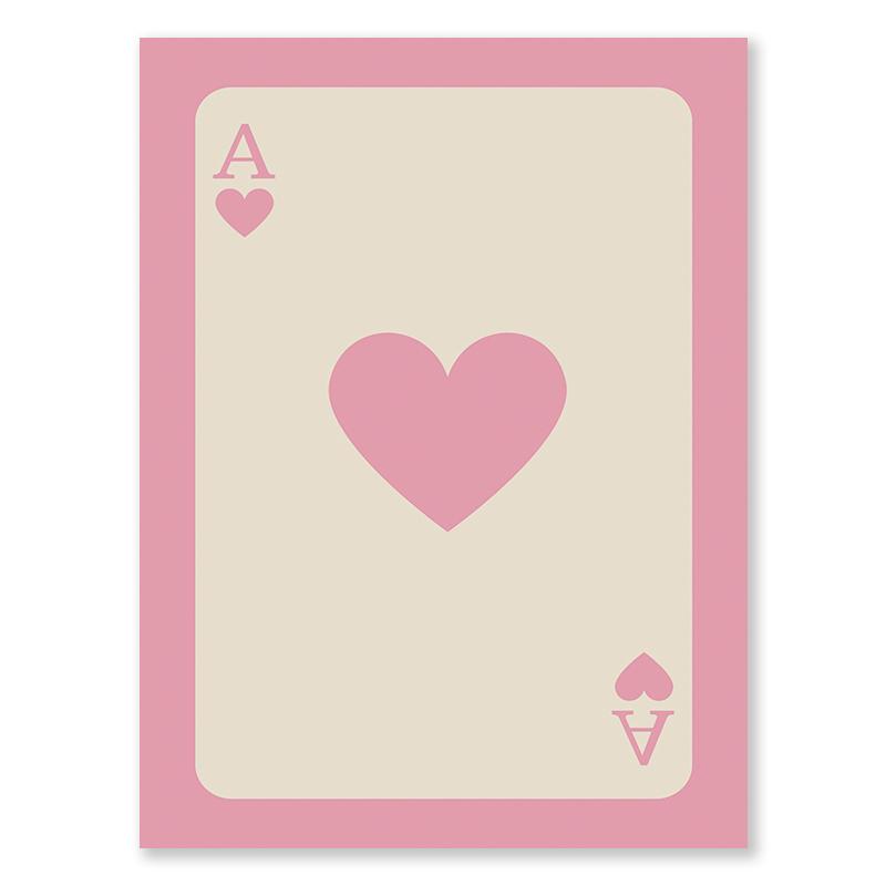 Multi Colour Fashion Retro Wall Art Ace of Spades Love Canvas Painting Pink Orange Yellow Black Green Blue Purple Bedroom Poster
