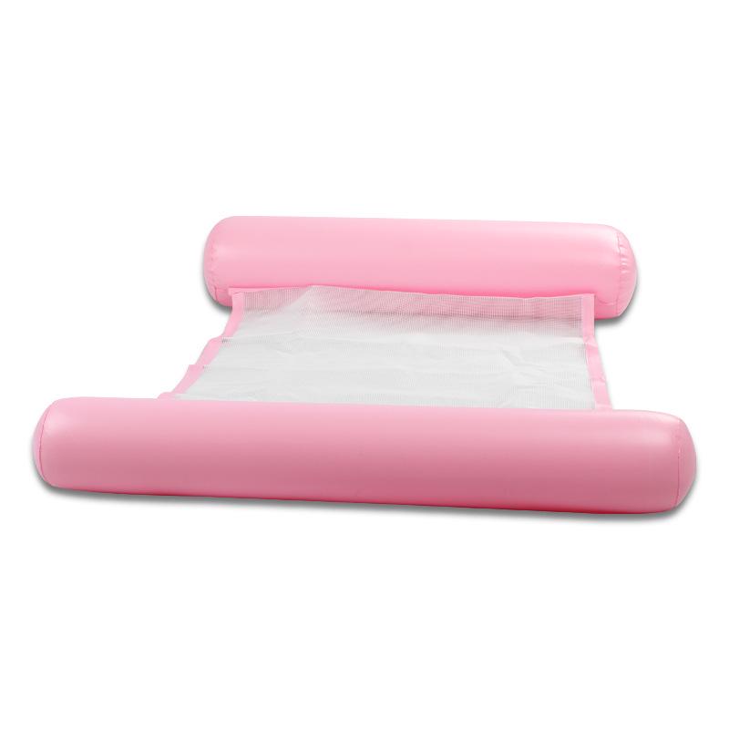 Dual-Use Inflatable Water Lounger with Foldable Backrest - Floating Swim Pad 130*75CM розовый
