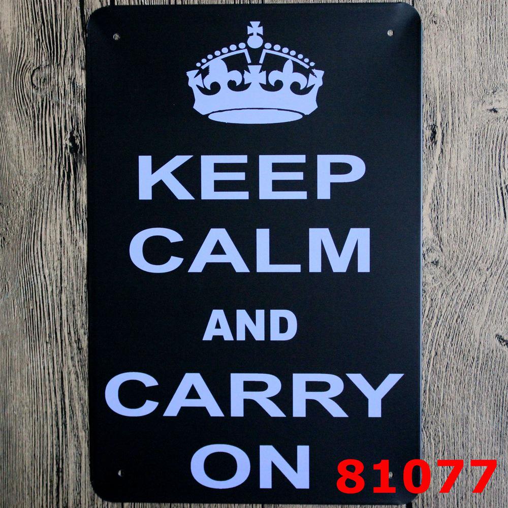 Keep Calm Inspirational Tin Sign for Bar or Restaurant