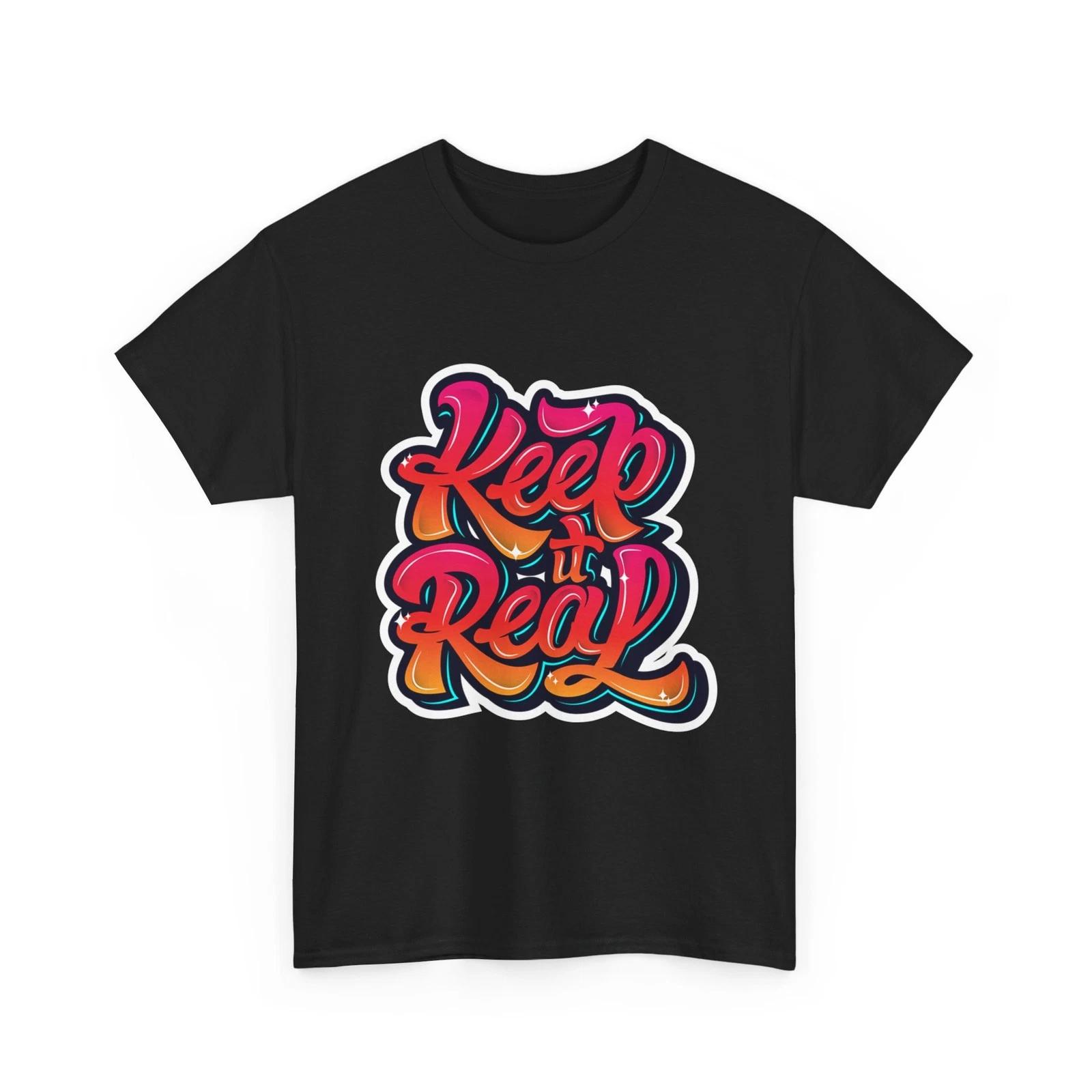 Keep It Real Cool lettering Tee | Graphic T-Shirt, Retro Script, Quality T-Shirt M