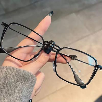 Vintage Square Glasses Frame Men Brand Design Metal Optical Eyeglasses Male Retro Prescription Myopia Spectacles Frames Eyewear