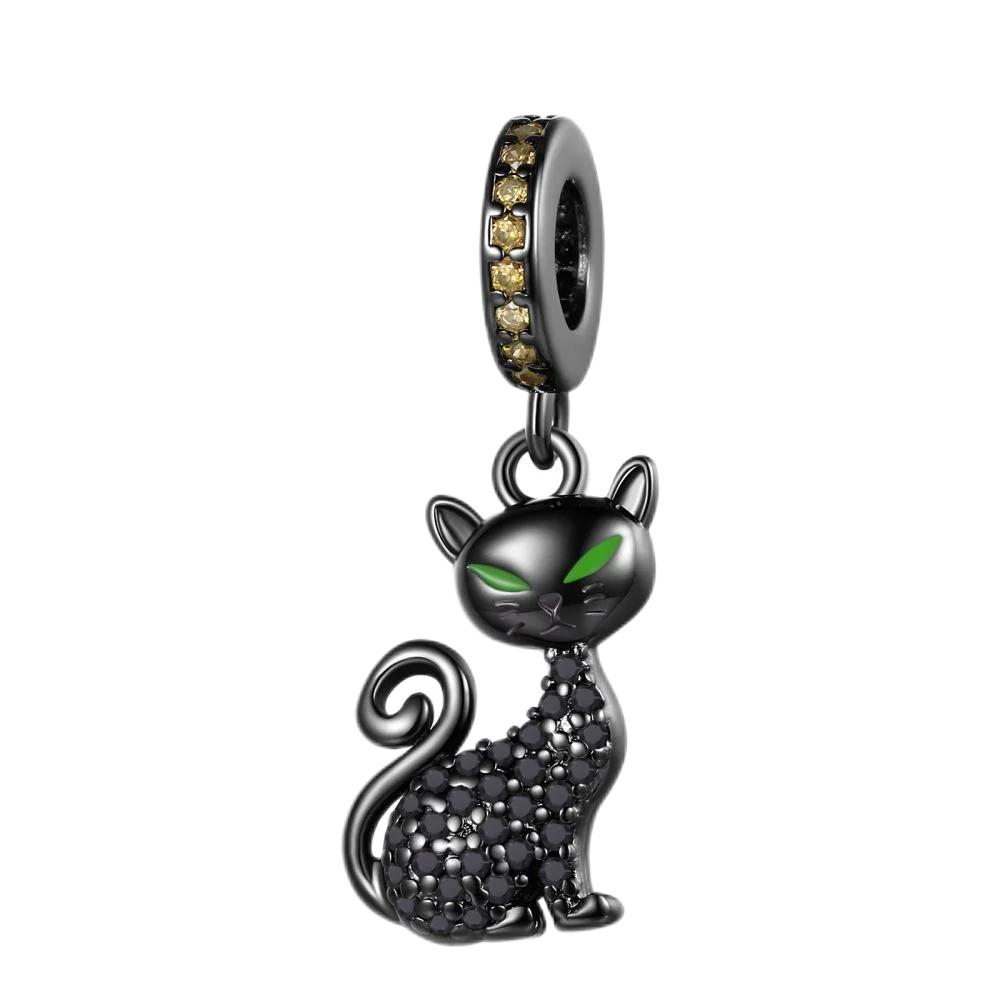 Copper Metal Black Cat Collection Charm Bead Components Bead Components Paw Print Pendant Bead Component Compatible With Authentic Original Do It