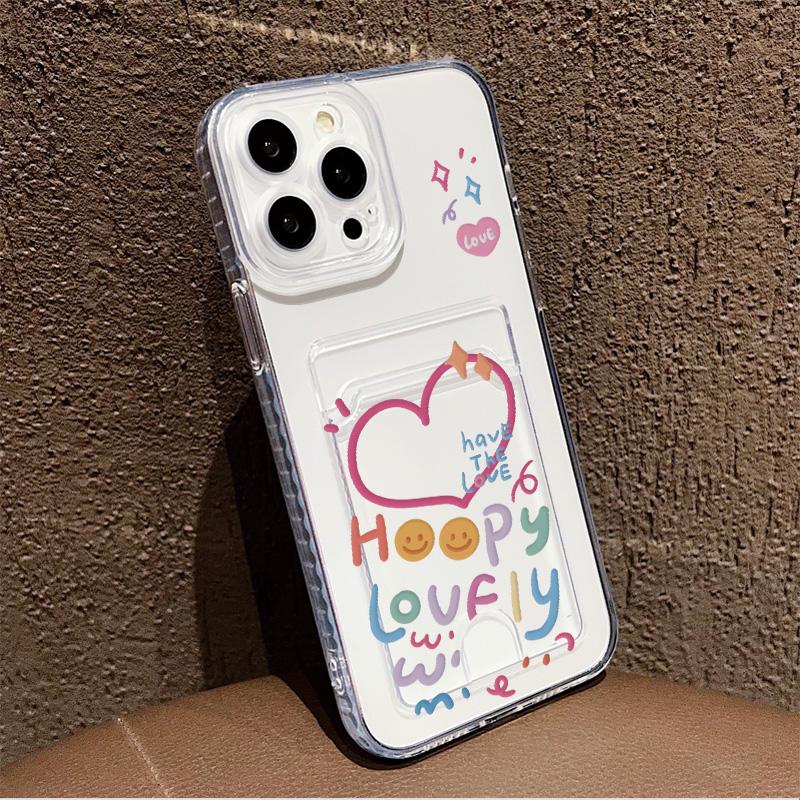 Card Slot Holder Silicone Wallet Pocket Case For Xiaomi Redmi 15 12 13 11 10 14 F Oppo A78 A58 A38 A18 Samsung A16 A26 A36 Cover Clear Phone Bumper