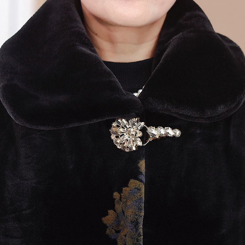 Luxuriöse Winter-Faux-Fur-Jacken für Damen Dicke warme Oberbekleidung Elegante Pelzmäntel für Damen mittleren Alters