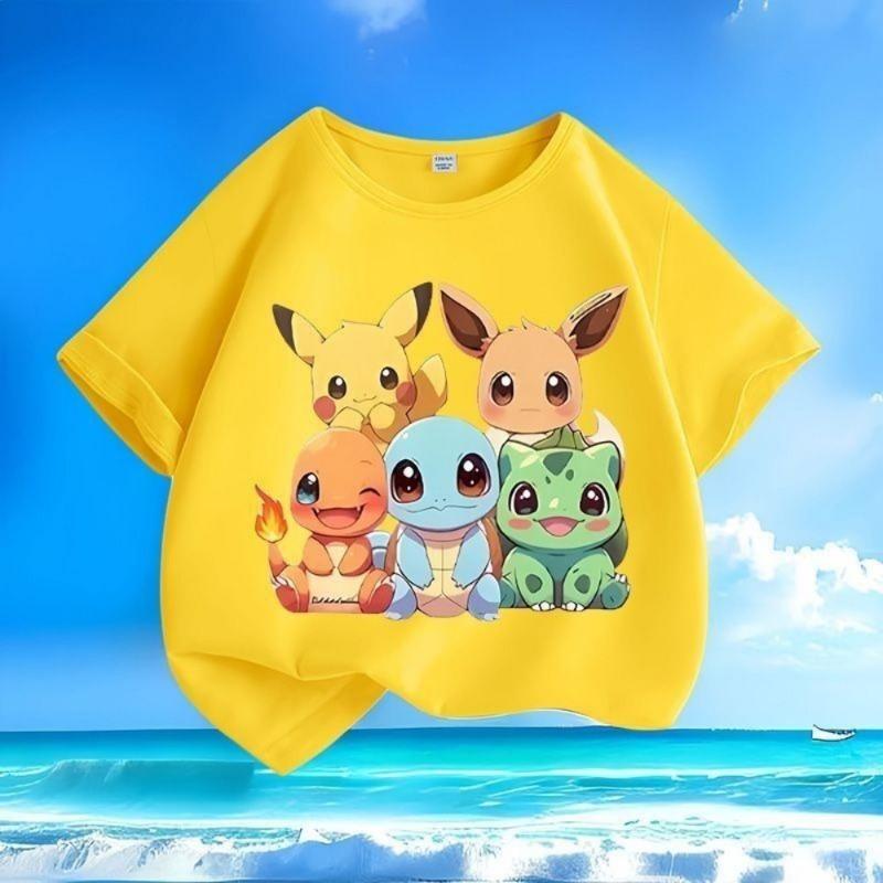 Miniso Cartoon Cute Chiikawa Printed Women Men Short-sleeved T-shirt Summer Casual Fashion Cotton Teenagers Loose Clothes