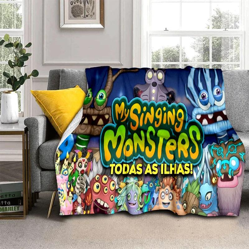 My Singing Monsters Video Game Cartoon 3D Blanket,Soft Throw Blanket for Home Bedroom Bed Sofa Picnic Travel Cover Blanket Kids