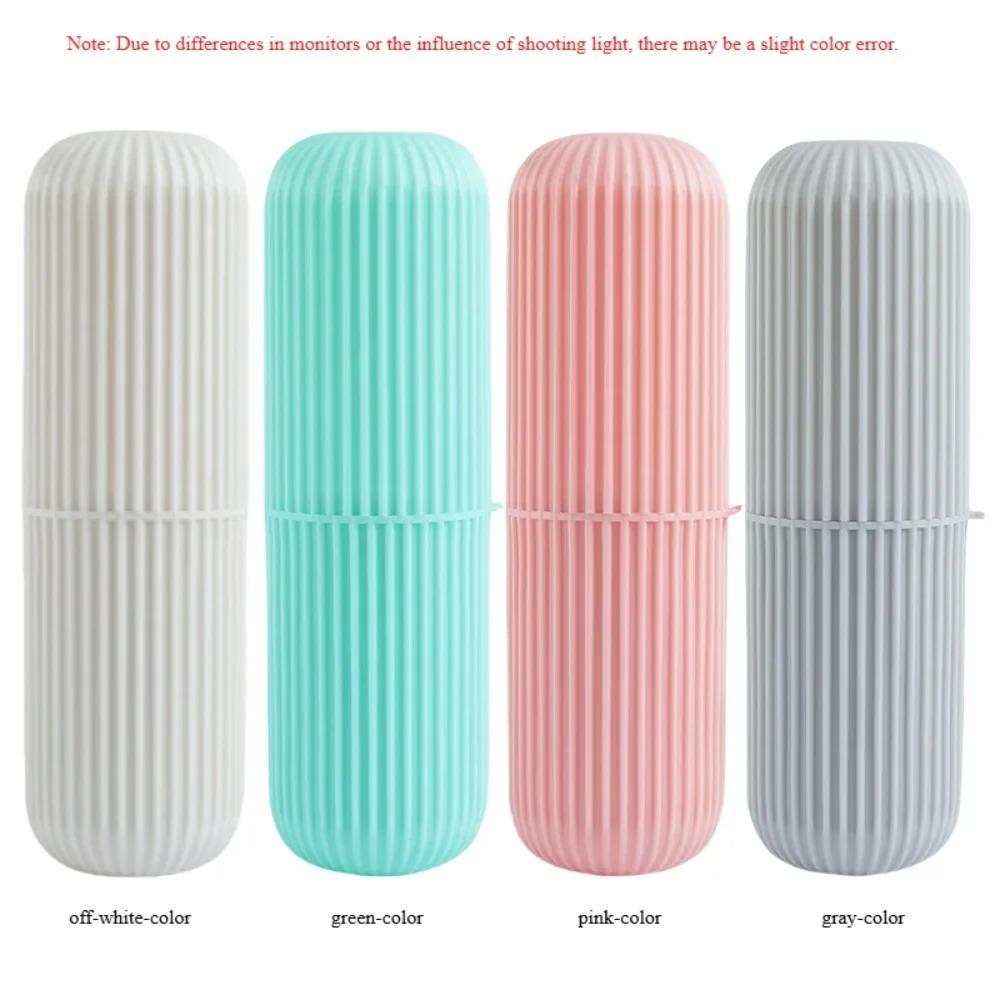 Portable Toothbrush Holder with Toothpaste Storage – Travel Bathroom Cup Case Organizer for Toiletries On-the-Go
