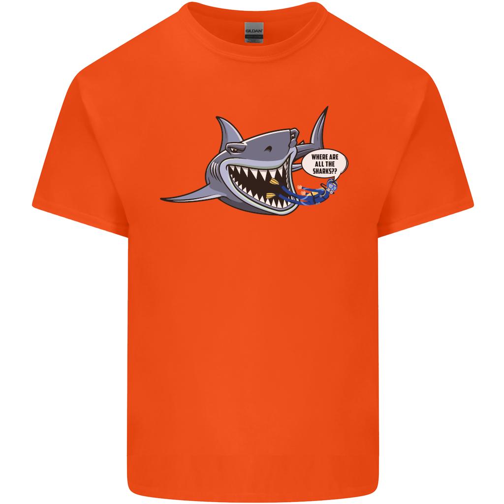 Where Are the Sharks Scuba Diving Diver Unisexs Light Cotton TShirt