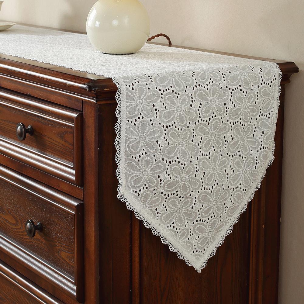 Kitchen Coffee Dining Table Rustic Farmhouse Living Room Bedroom Dresser Decor Lace Hollow-out Macrame Table Runner