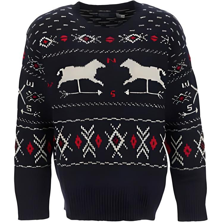 

Polo Ralph Lauren Геометрический узор Вязаный свитер Мужской свитер Черный 710879111-001 M