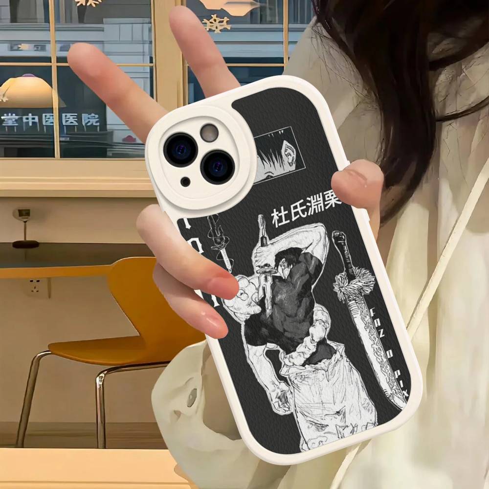 

J-Jujutsu Toji Kaisen F-Fushiguro Phone Case For IPhone 16 15 14 13 12 11 Pro Max Plus Leather Soft Cover iPhone 16