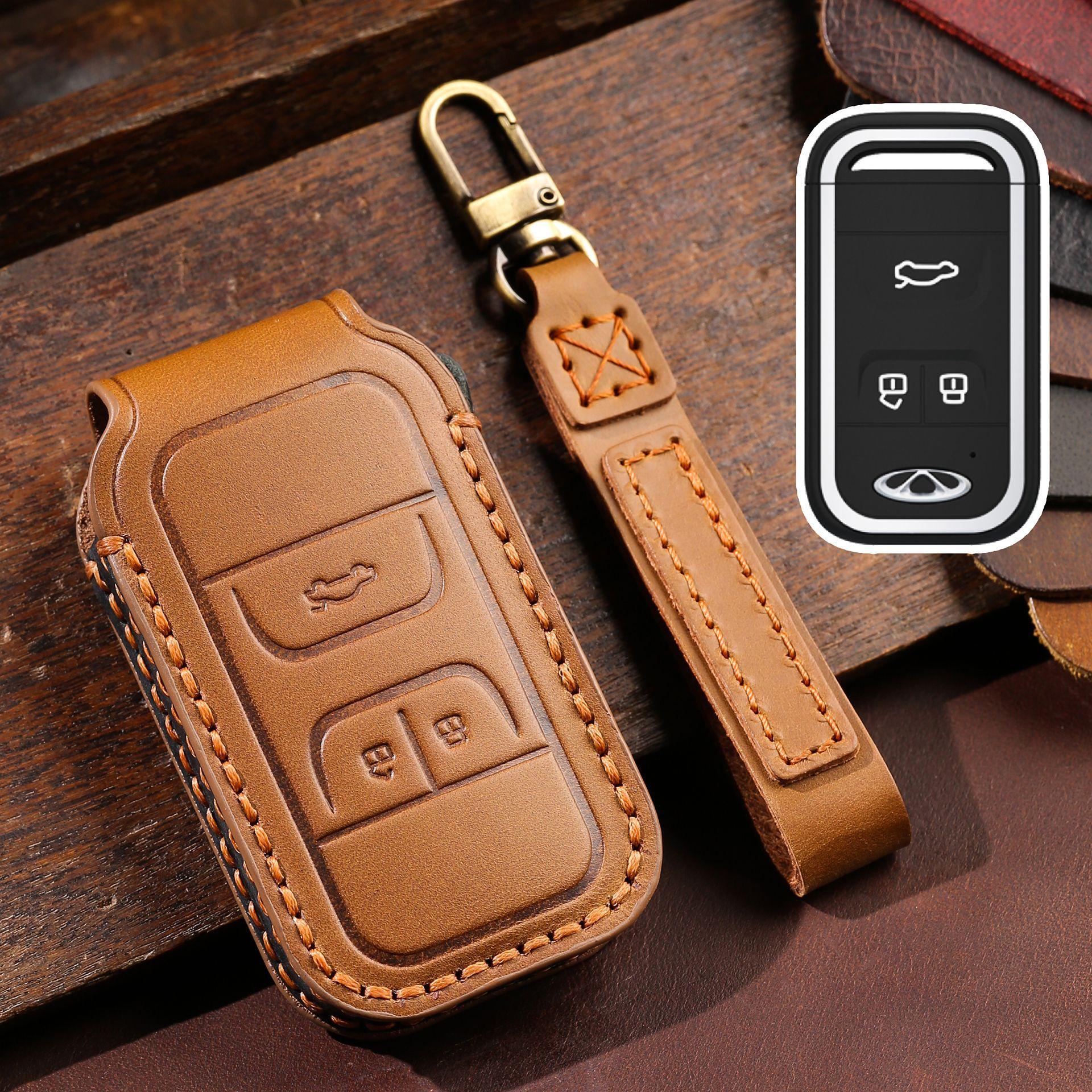 

Suitable For Chery Car Key Set Tiggo 8 Shell Buckle 7Plus All-Inclusive 5X Anti-Drop Protection Personalized Men And Women Simple коричневый